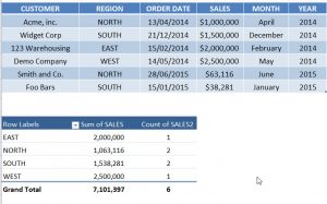 Report Filter پیوت تیبل (pivot table)