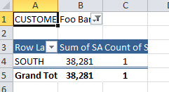 Report Filter پیوت تیبل (pivot table)