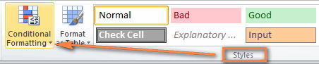 فرمت دهی شرطی (conditional formatting) در کجای اکسل قرار میگیرد