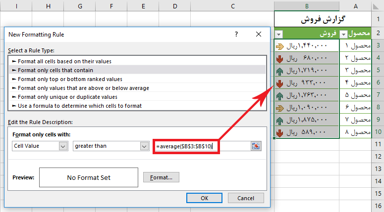 استفاده از stop if true در قوانین conditional formatting
