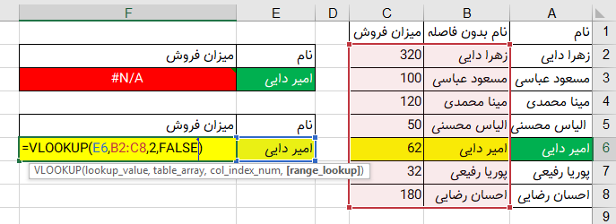 خطای #NA در اکسل -9