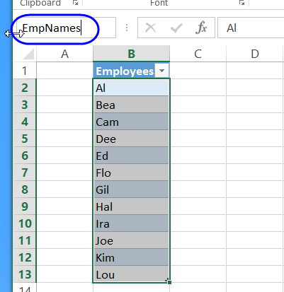 استفاده از Name box