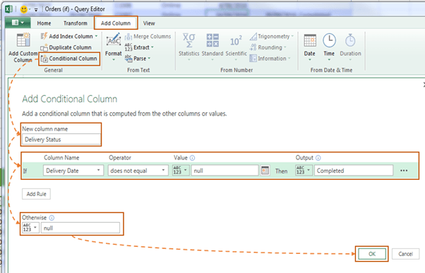 دستور if در power query