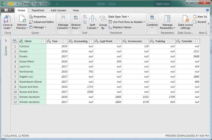 استفاده از power query اکسل