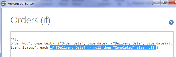 دستور if در power query