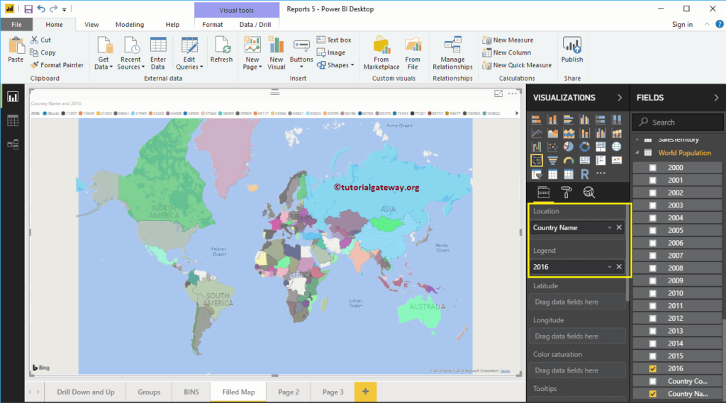 نقشه های رنگی (Filled Map)
