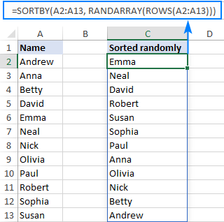 مرتب سازی تصادفی با تابع randarray