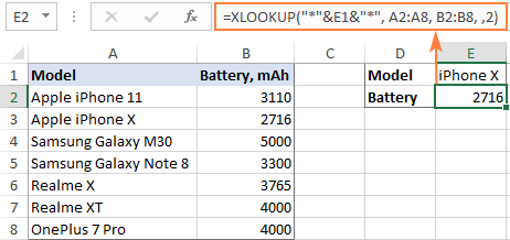 xlookup و کاراکترهای ویلدکارد